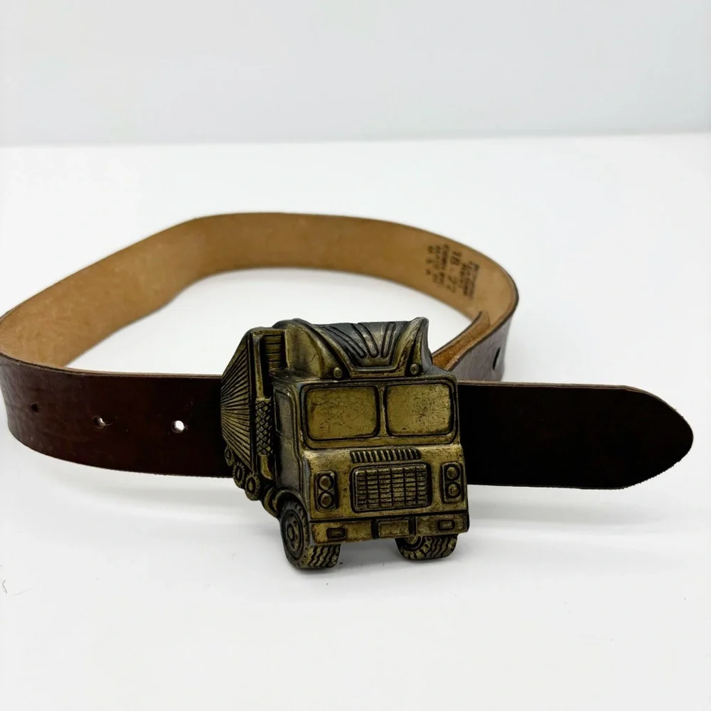 Vintage Kids Belt with Truck Belt Buckle
